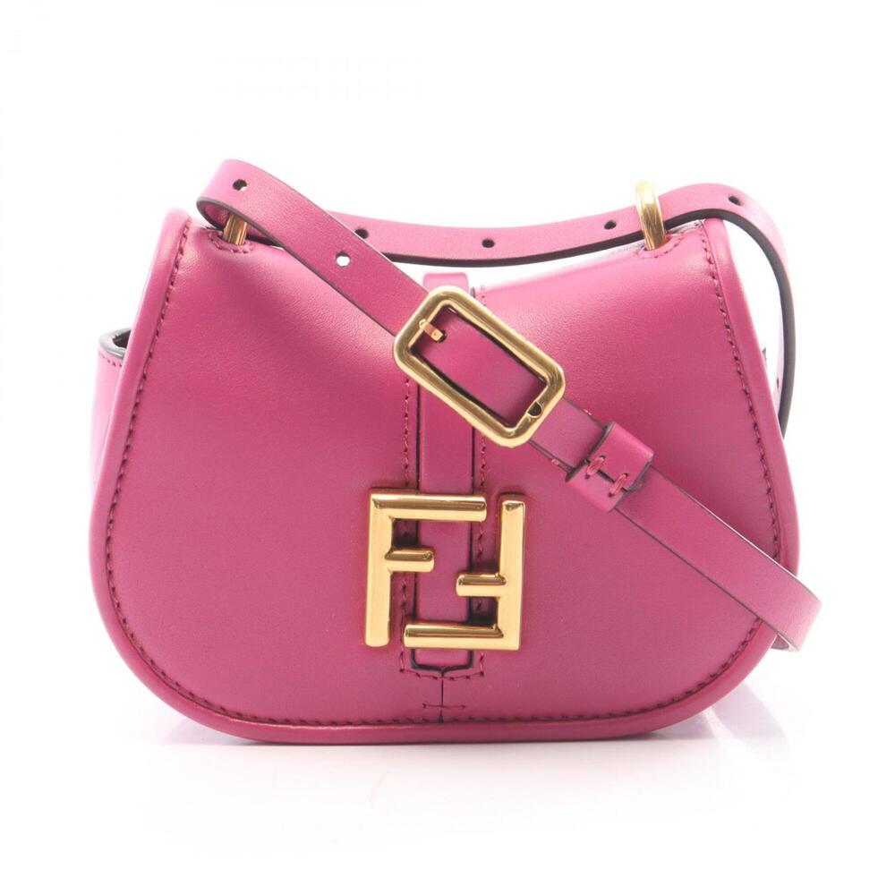 Fendi Camon Nano Shoulder Bag/Handbag, Leather, Women's, Pink (7AS219)